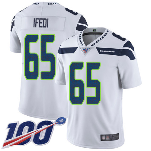 Seattle Seahawks Limited White Men Germain Ifedi Road Jersey NFL Football #65 100th Season Vapor Untouchable->women nfl jersey->Women Jersey